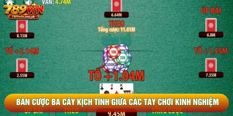 Bàn cược ba cây kịch tính giữa các tay chơi kinh nghiệm