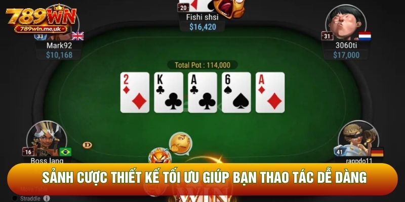 Sảnh cược thiết kế tối ưu giúp bạn thao tác dễ dàng